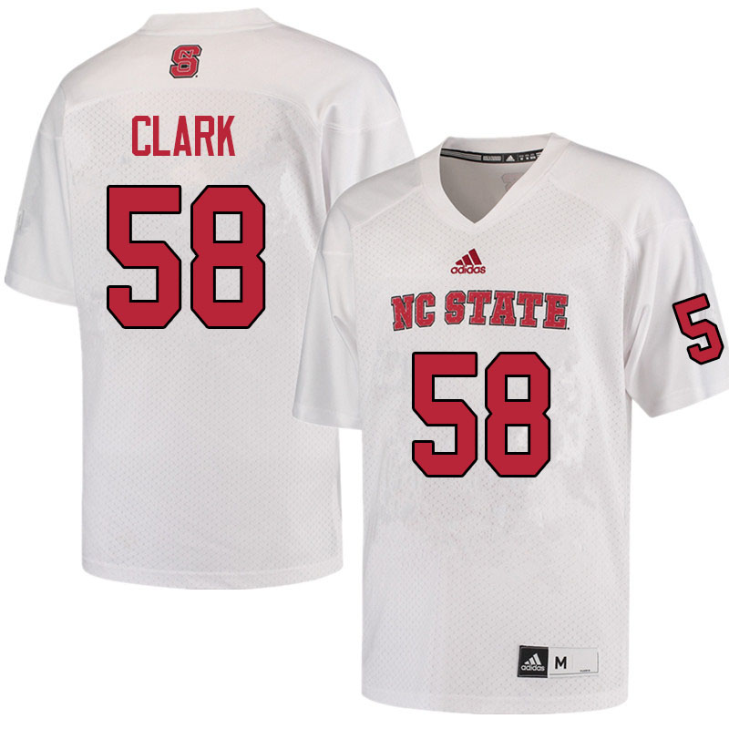 Men #58 C.J. Clark NC State Wolfpack College Football Jerseys Sale-White
